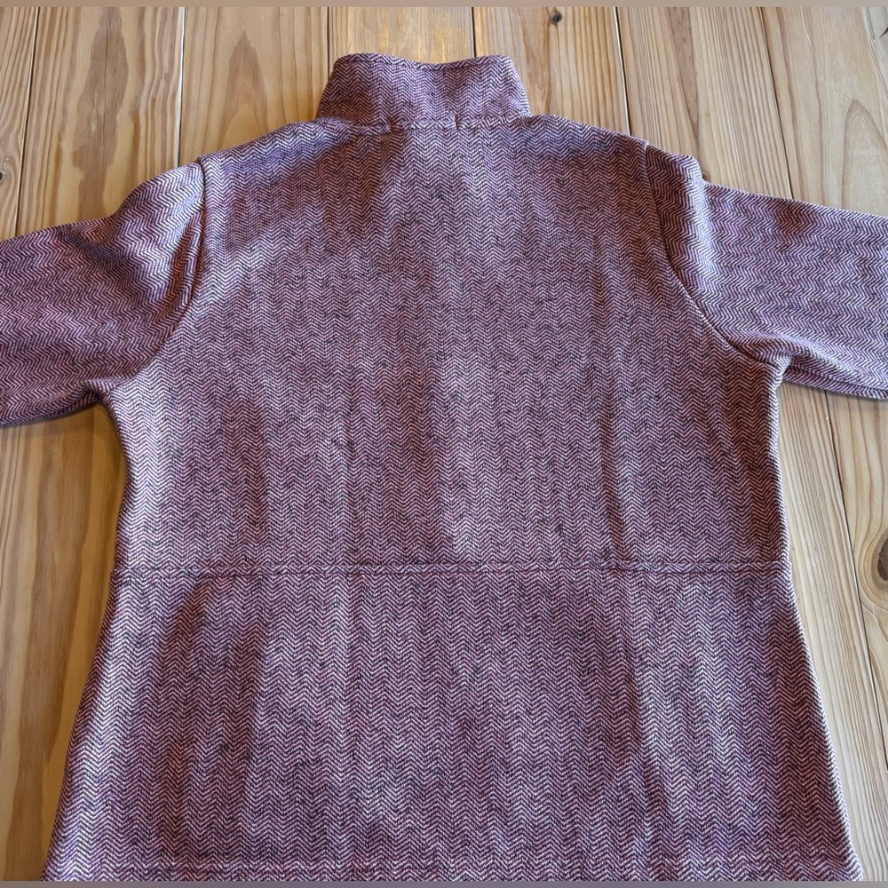 Lands' End Women's Pink Herringbone Full Zip Fleece Utility Jacket Size Large L - Picture 11 of 14